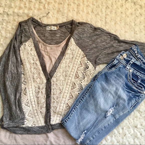 Sweaters - RELISTED Cream and mocha comfort cardigan